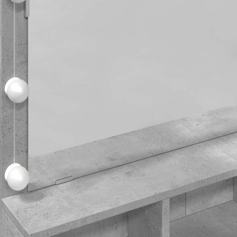 Toaletka z oświetleniem LED, szarość betonu, 80x41x134,5 cm