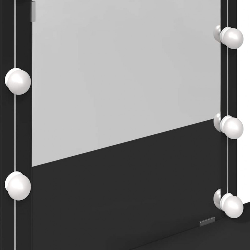 Toaletka z oświetleniem LED, czarna, 100x40x130 cm