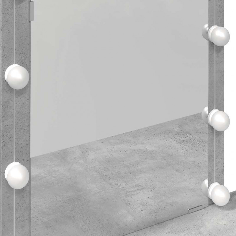 Toaletka z oświetleniem LED, szarość betonu, 100x40x130 cm