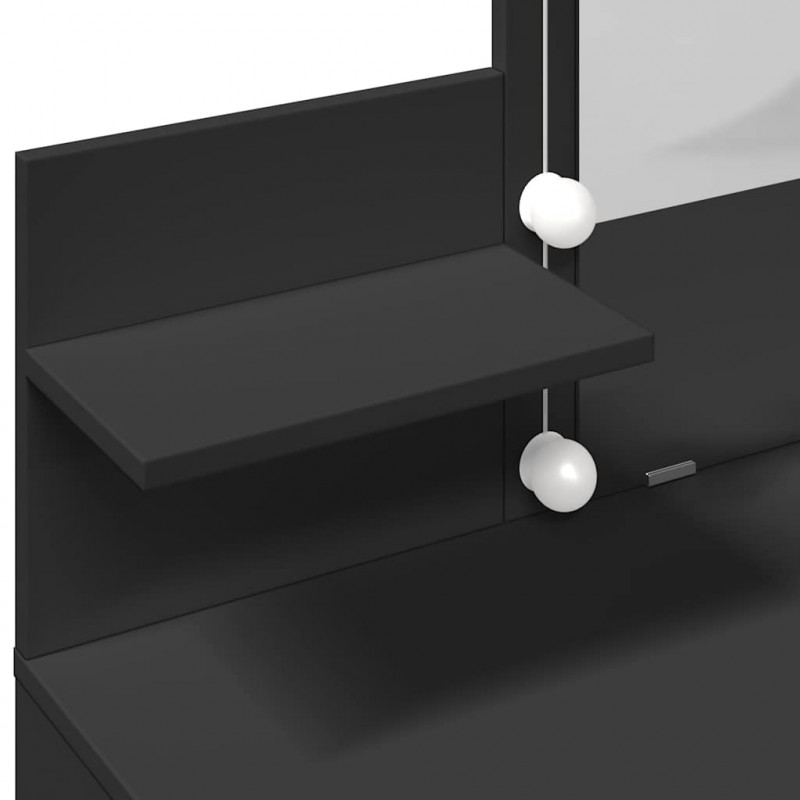 Toaletka z oświetleniem LED, czarna, 100x40x130 cm