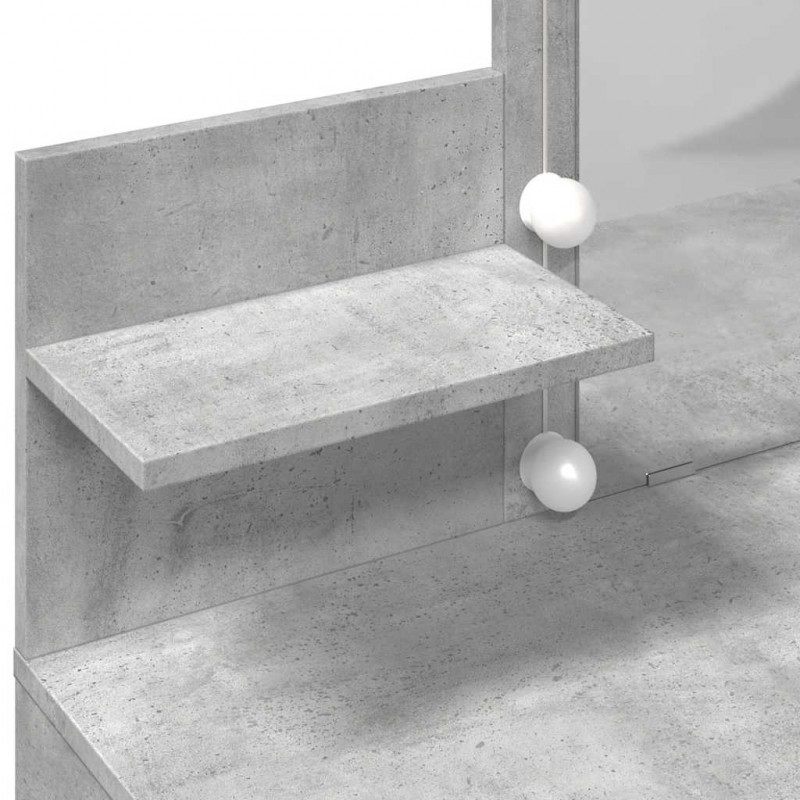 Toaletka z oświetleniem LED, szarość betonu, 100x40x130 cm