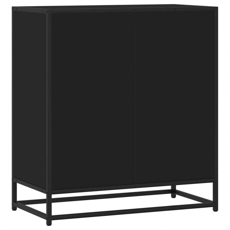 Komoda, czarna, 68x35x76 cm, materiał drewnopochodny i metal