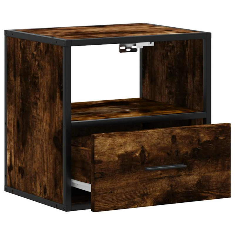 Wisząca szafka nocna, przydymiony dąb, 40x31x39,5 cm