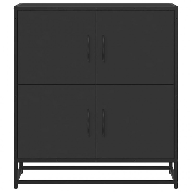 Komoda, czarna, 68x35x76 cm, materiał drewnopochodny i metal