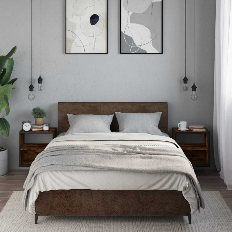 Wiszące szafki nocne, 2 szt., opalany dąb, 40x31x39,5