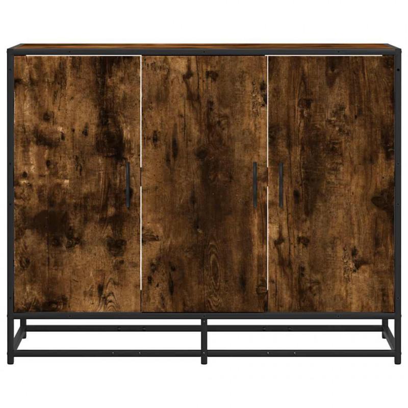 Komoda, przydymiony dąb, 94x35x76 cm, materiał drewnopochodny