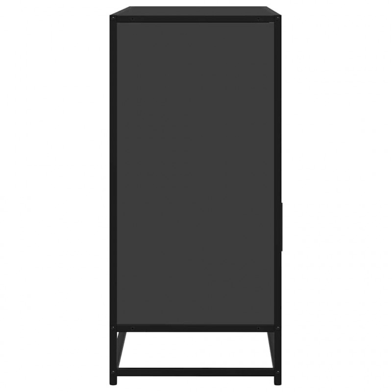 Komoda, czarna, 100x35x76 cm, materiał drewnopochodny