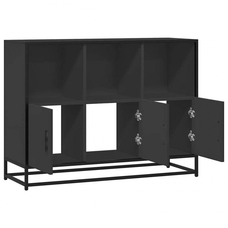 Komoda, czarna, 100x35x76 cm, materiał drewnopochodny