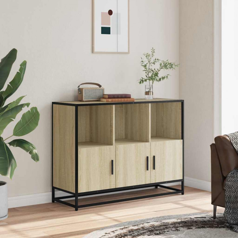 Komoda, dąb sonoma, 100x35x76 cm, materiał drewnopochodny