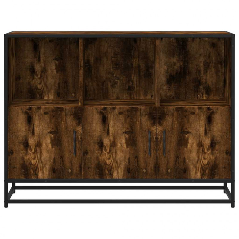 Komoda, przydymiony dąb, 100x35x76 cm, materiał drewnopochodny