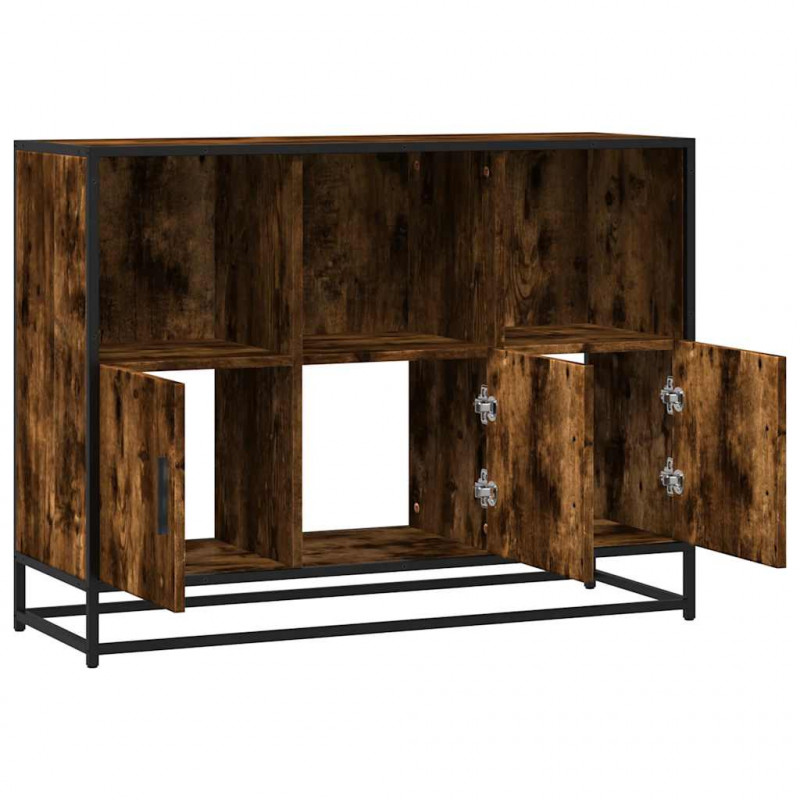 Komoda, przydymiony dąb, 100x35x76 cm, materiał drewnopochodny