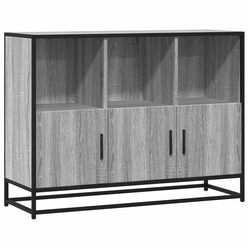 Komoda, szary dąb sonoma, 100x35x76 cm, materiał drewnopochodny