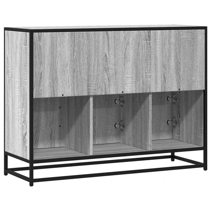 Komoda, szary dąb sonoma, 100x35x76 cm, materiał drewnopochodny