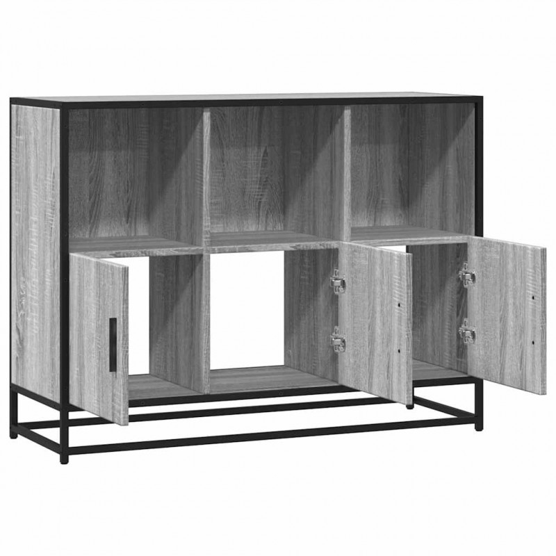Komoda, szary dąb sonoma, 100x35x76 cm, materiał drewnopochodny