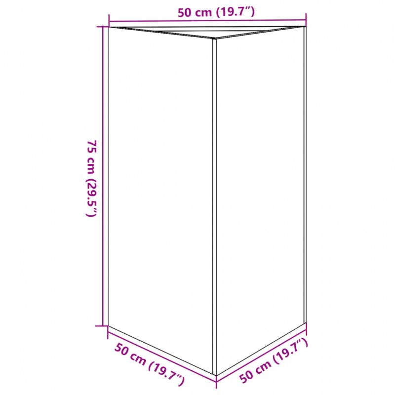 Donice ogrodowe, 2 szt., antracytowe, trójkątne, 50x43x75 cm