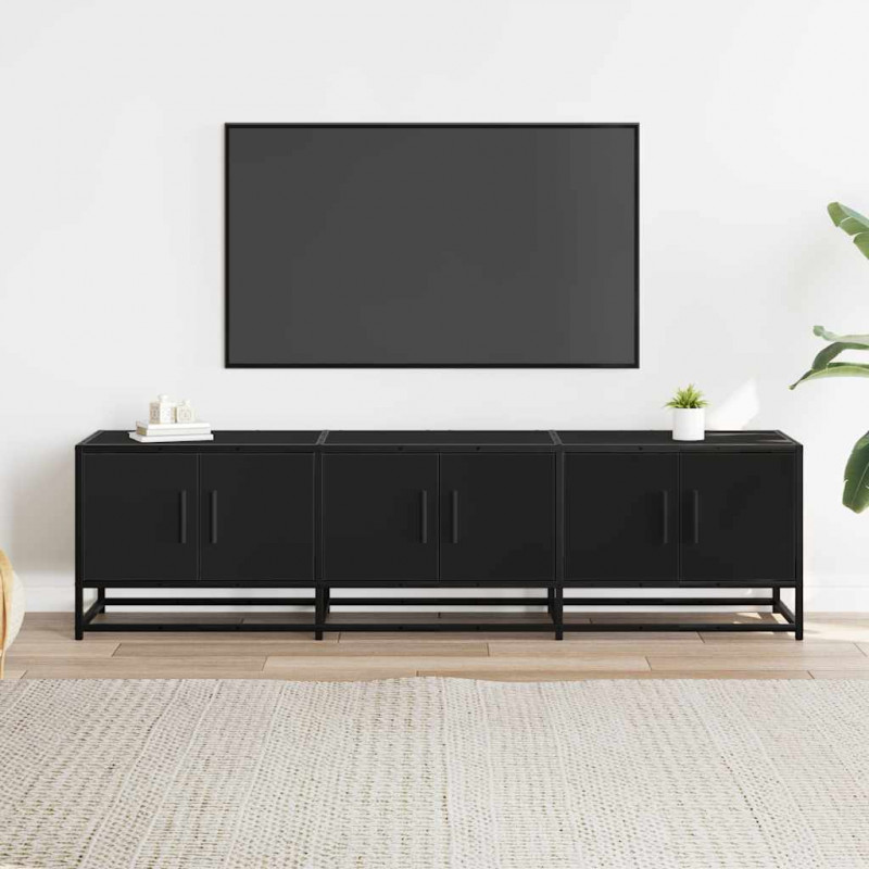 Szafka pod TV, czarna, 150x35x41 cm