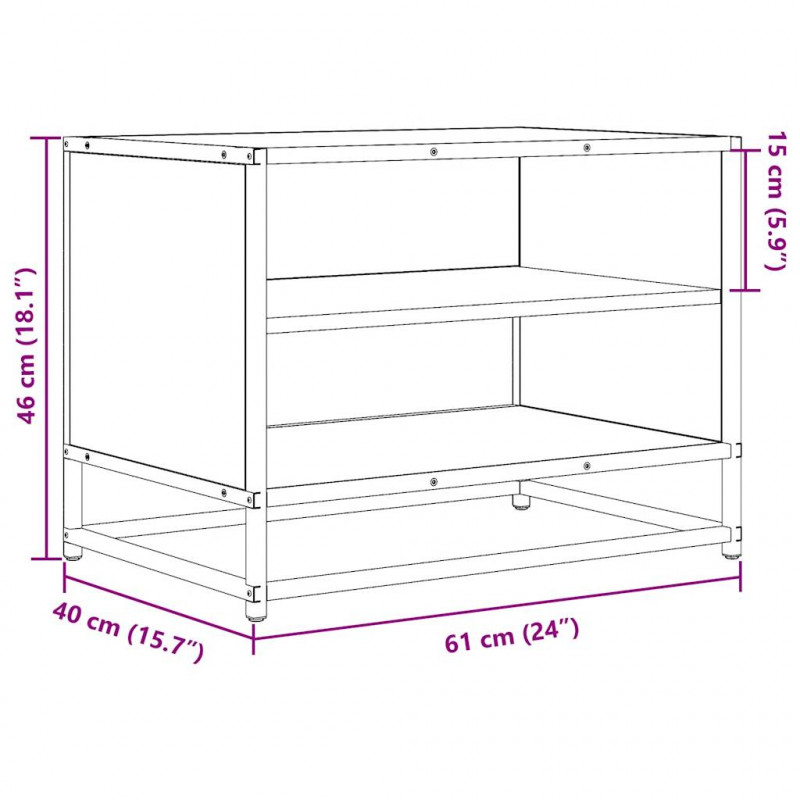 Szafka pod TV, czarna, 61x40x46 cm, materiał drewnopochodny