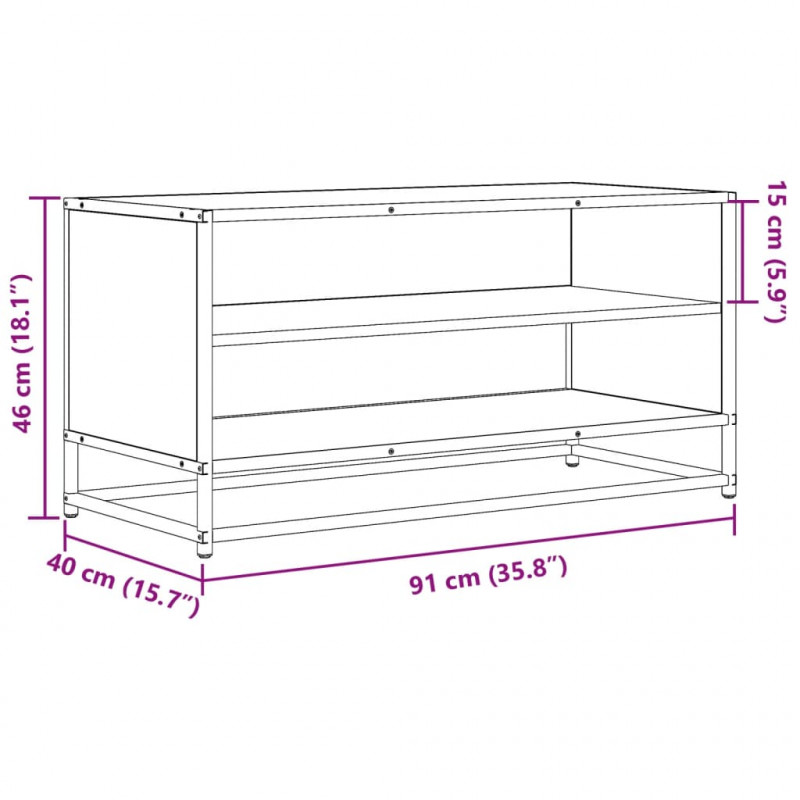 Szafka pod TV, czarna, 91x40x46 cm, materiał drewnopochodny