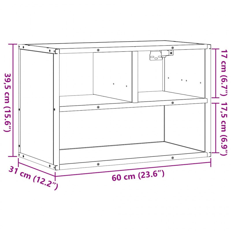 Szafka pod telewizor, czarna, 60x31x39,5 cm