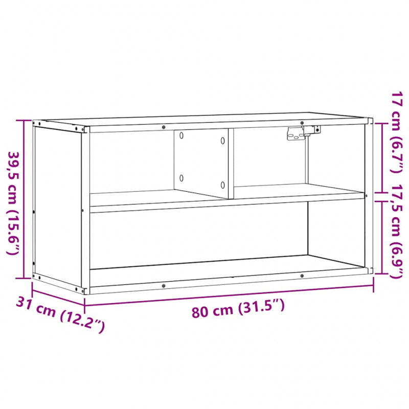Szafka pod telewizor, czarna, 80x31x39,5 cm
