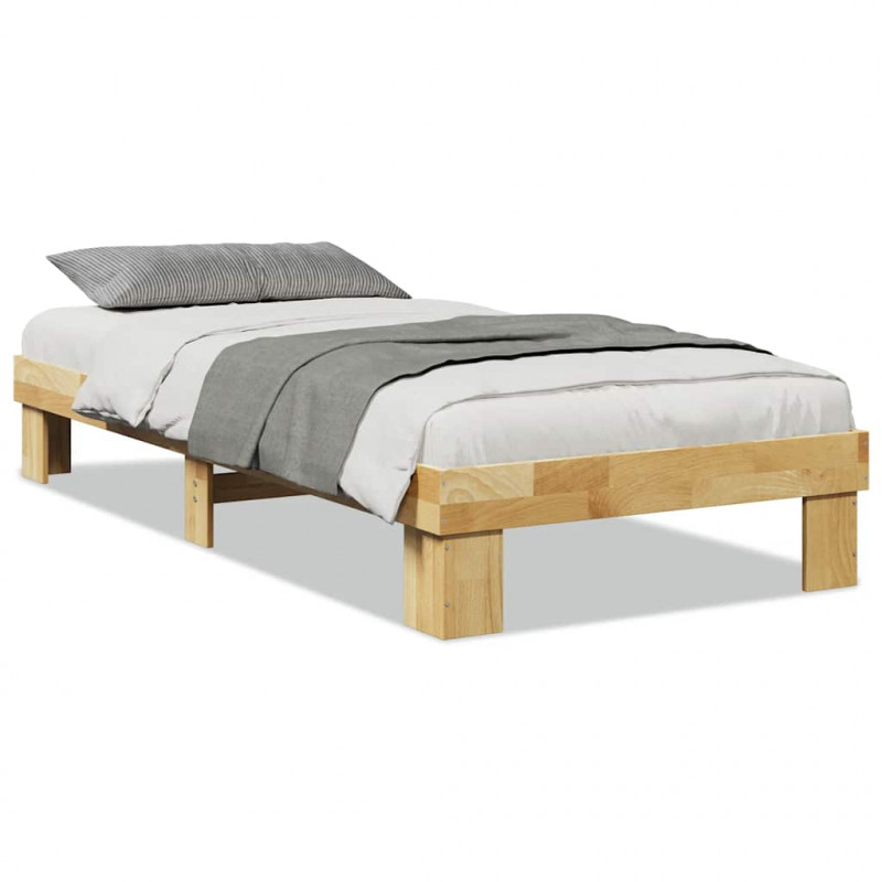 Rama łóżka bez materaca 75x190 cm lite drewno dąb