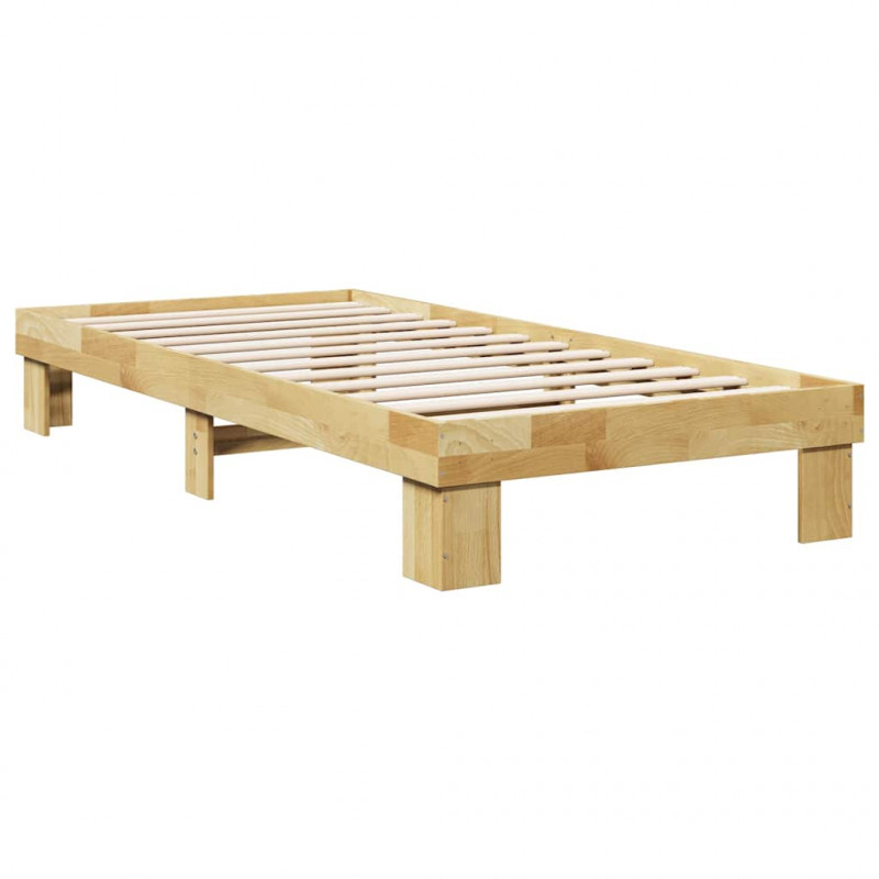Rama łóżka bez materaca 75x190 cm lite drewno dąb