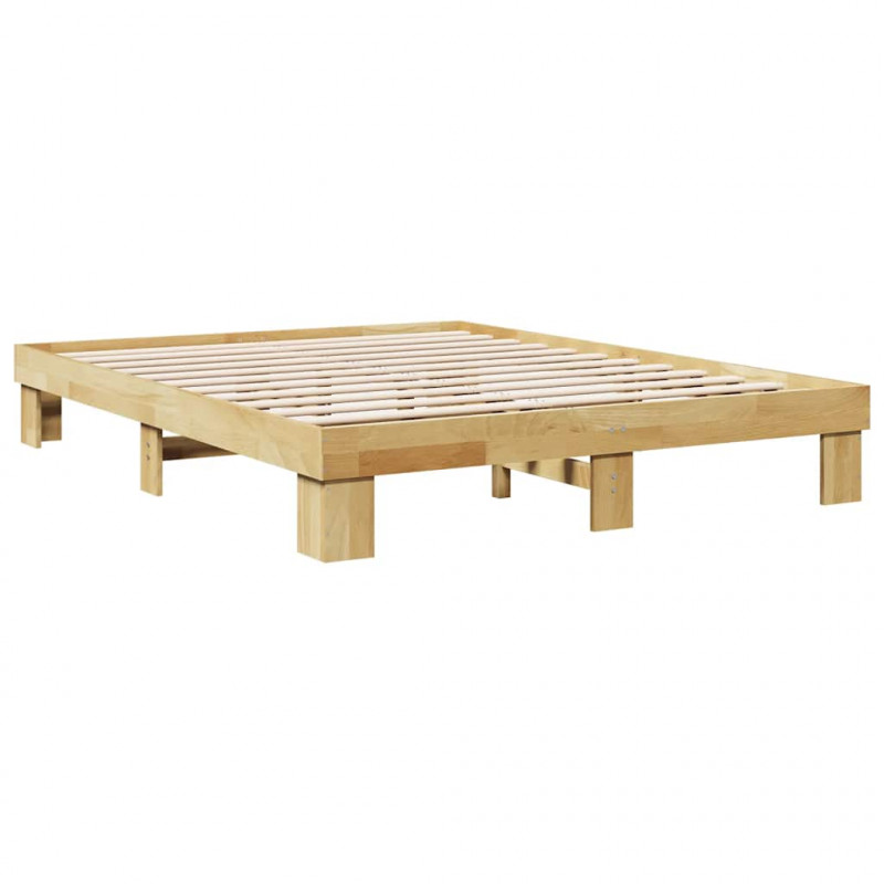 Rama łóżka bez materaca 135x190 cm Drewno lite Dąb