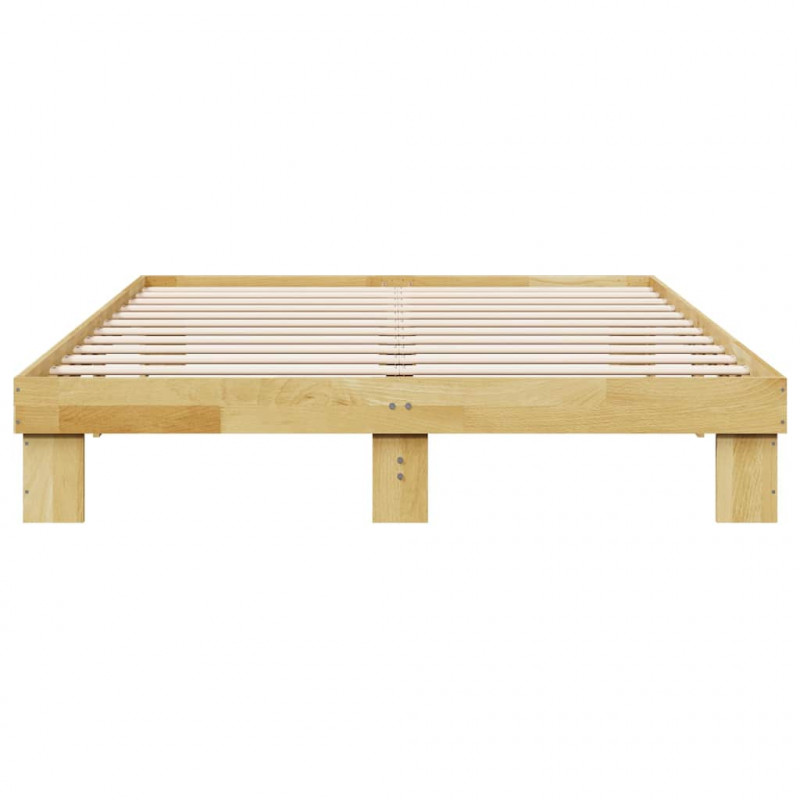 Rama łóżka bez materaca 135x190 cm Drewno lite Dąb