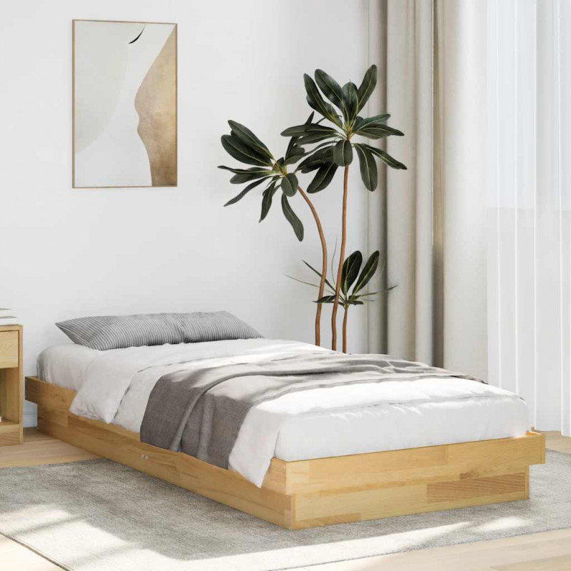 Rama łóżka bez materaca 100x200 cm lite drewno dębowe