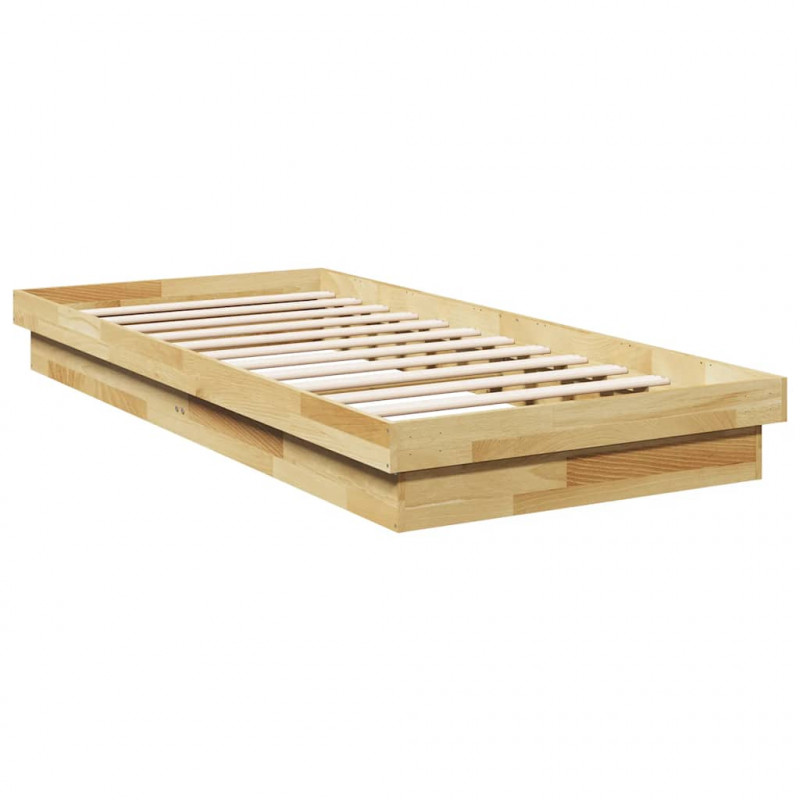 Rama łóżka bez materaca 100x200 cm lite drewno dębowe