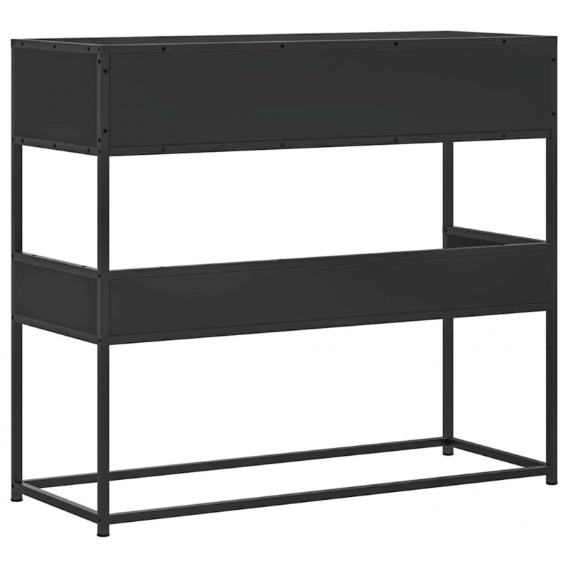 Stolik konsolowy, czarny, 90x35x80 cm, materiał drewnopochodny
