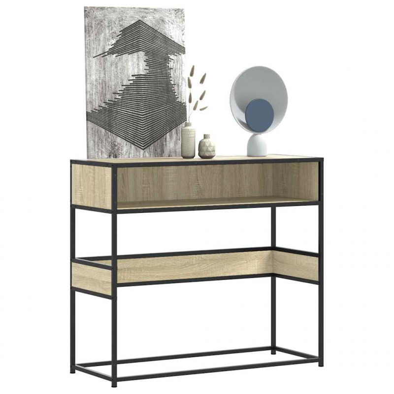 Stolik konsolowy, dąb sonoma, 90x35x80 cm