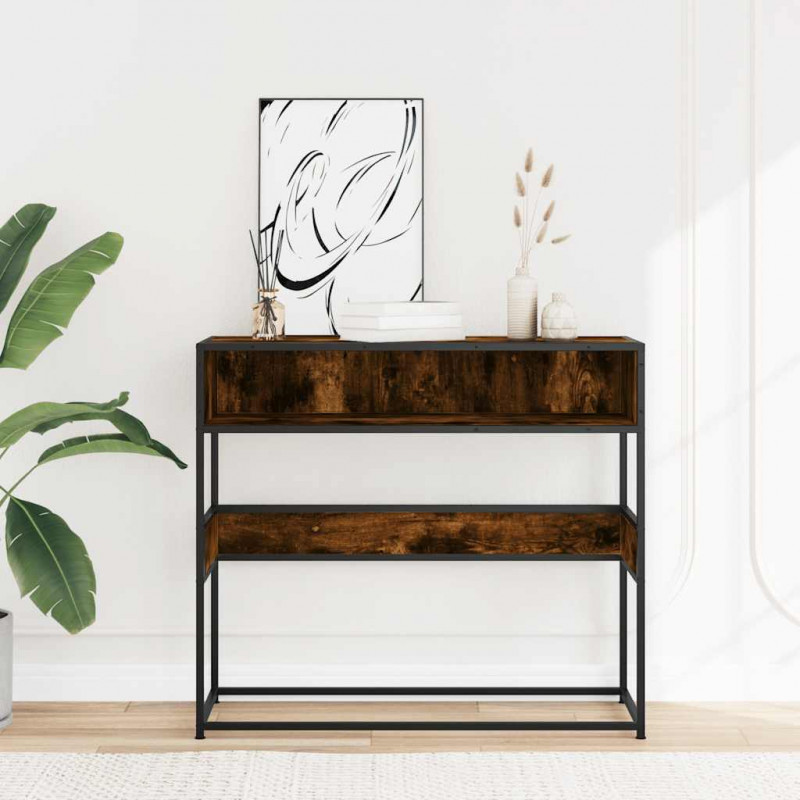 Stolik konsolowy, przydymiony dąb, 90x35x80 cm