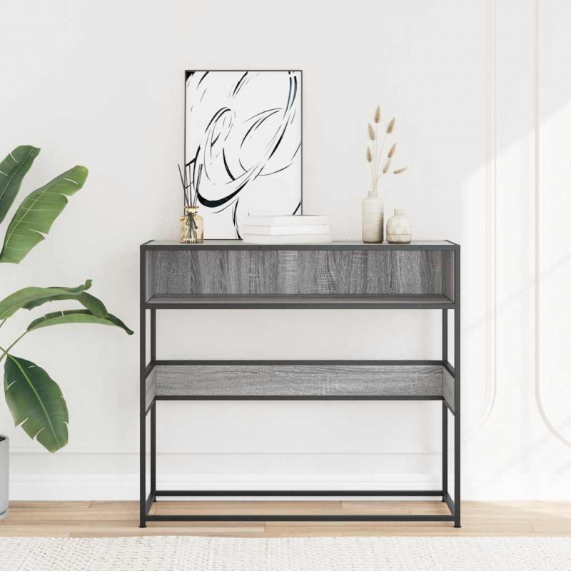 Stolik konsolowy, szary dąb sonoma, 90x35x80 cm