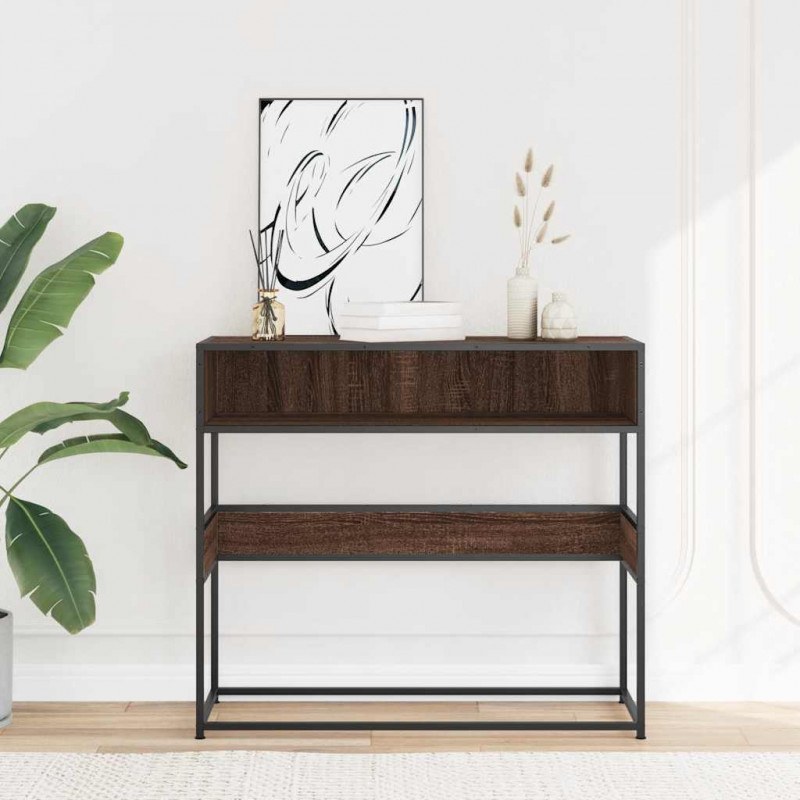 Stolik konsolowy, brązowy dąb, 90x35x80 cm