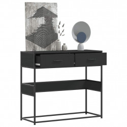 Stolik konsolowy, czarny, 90x35x80 cm, materiał drewnopochodny
