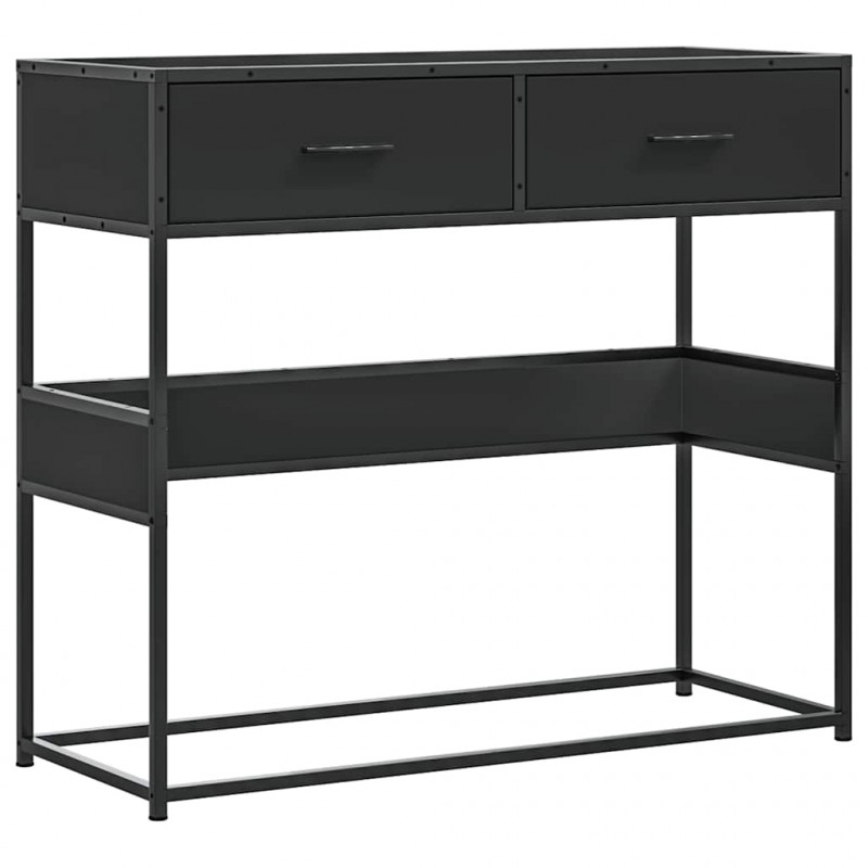 Stolik konsolowy, czarny, 90x35x80 cm, materiał drewnopochodny