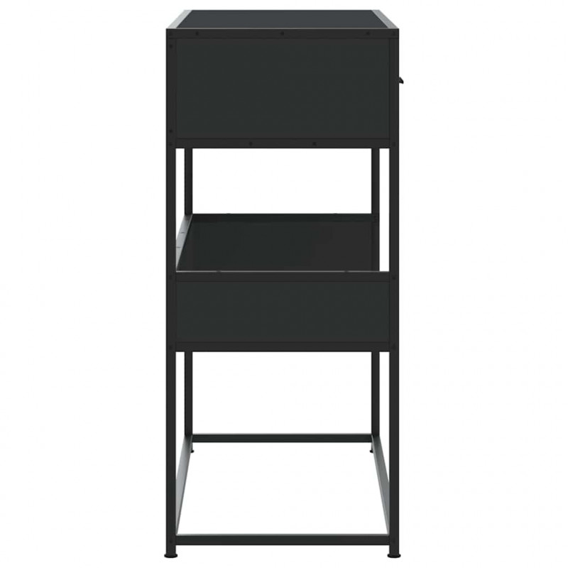 Stolik konsolowy, czarny, 90x35x80 cm, materiał drewnopochodny