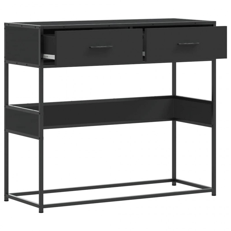 Stolik konsolowy, czarny, 90x35x80 cm, materiał drewnopochodny