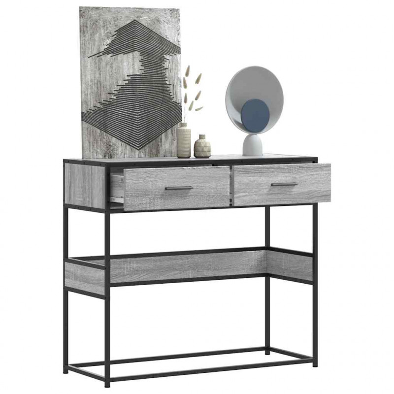 Stolik konsolowy, szary dąb sonoma, 90x35x80 cm