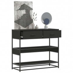 Stolik konsolowy, czarny, 90x35x80 cm, materiał drewnopochodny