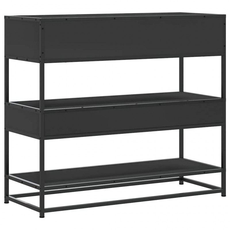Stolik konsolowy, czarny, 90x35x80 cm, materiał drewnopochodny