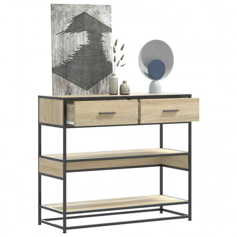 Stolik konsolowy, dąb sonoma, 90x35x80 cm