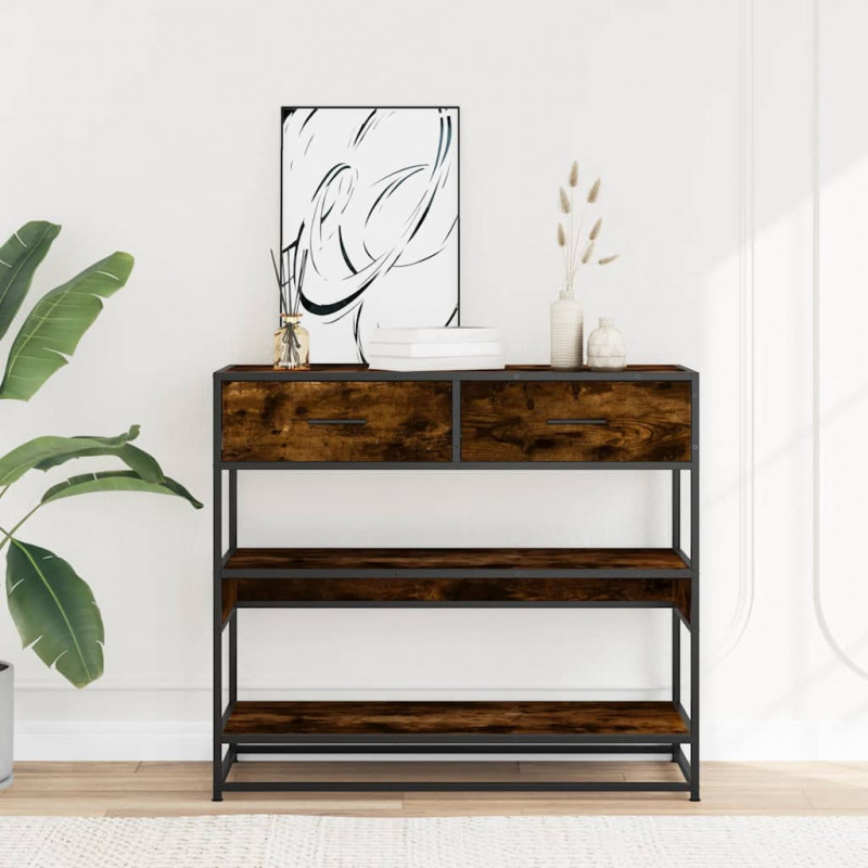 Stolik konsolowy, przydymiony dąb, 90x35x80 cm