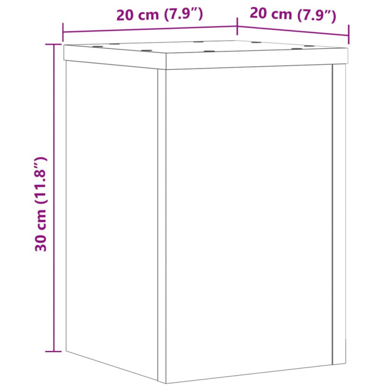Podstawki pod doniczki, 2 szt., czarne, 20x20x30 cm