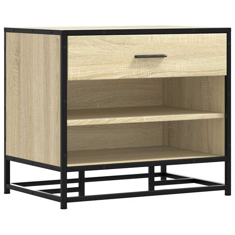 Ławka na buty Sonoma Oak 60x40x53,5 cm Drewno klejone i metal