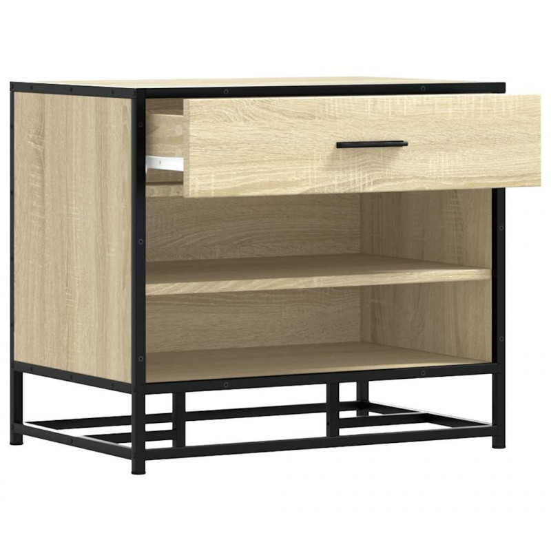Ławka na buty Sonoma Oak 60x40x53,5 cm Drewno klejone i metal