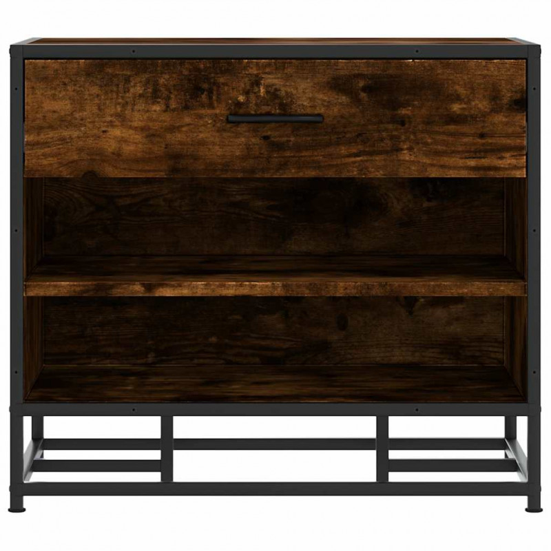 Ławka na buty Dąb wędzony 60x40x53,5 cm Drewno klejone i metal