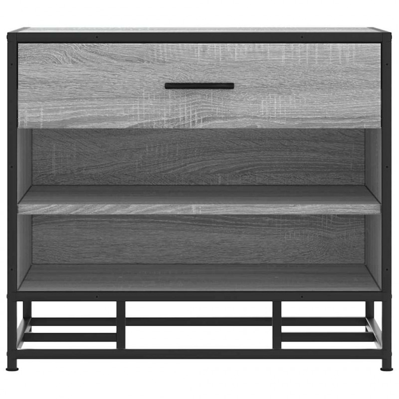 Ławka na buty Szara Sonoma 60x40x53,5 cm Drewno i metal