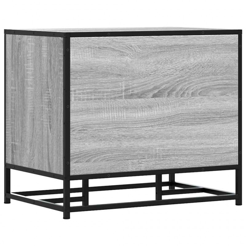 Ławka na buty Szara Sonoma 60x40x53,5 cm Drewno i metal